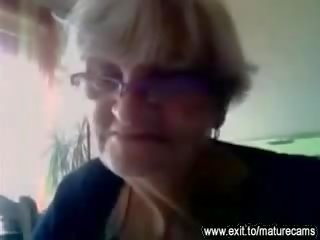 55 years old mbah shows her big susu on cam clip